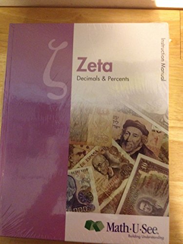 Math-u-see Zeta Decimals & Percents Instruction Manual and Dvd