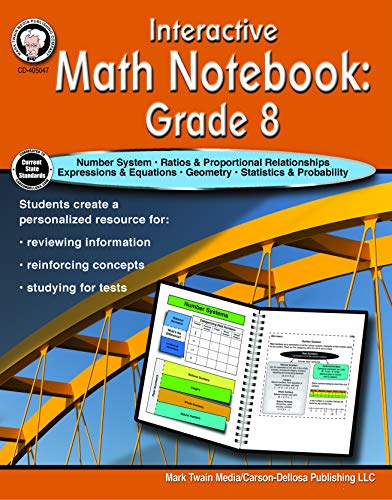 Mark Twain - Interactive Math Notebook Resource Book, Math Workbook, 64 Pages, Grade 8
Mark Twain - Interactive Math Notebook Resource Book, Math Workbook, 64 Pages, Grade 8