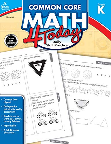 Carson Dellosa | Common Core Math 4 Today Workbook | Kindergarten, 96pgs (Common Core 4 Today)