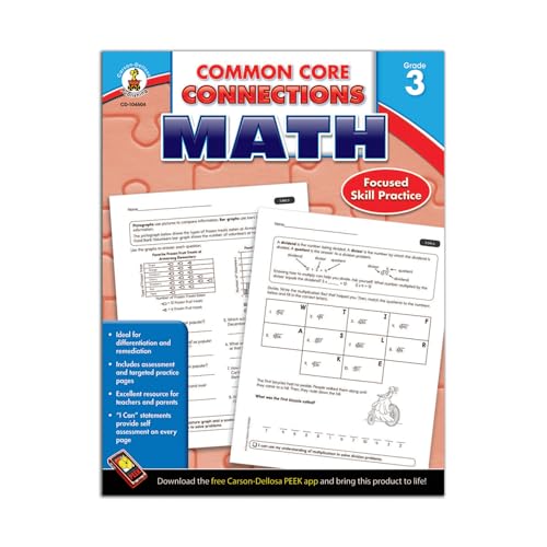 Carson Dellosa | Common Core Connections Math Workbook | 3rd Grade, 96pgs