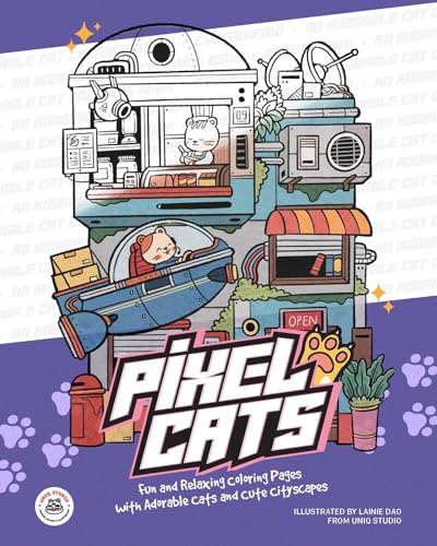 Pixel Cats : Fun and Relaxing Coloring Pages With Adorable Cats and Cute Cityscapes
Pixel Cats : Fun and Relaxing Coloring Pages With Adorable Cats and Cute Cityscapes