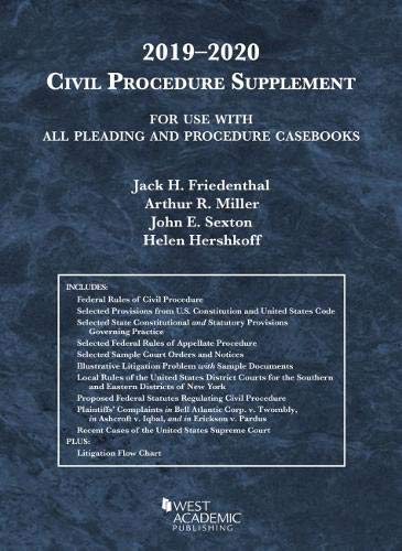 Civil Procedure Supplement, for Use with All Pleading and Procedure Casbooks, 2019-2020 (American Casebook Series)
