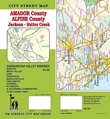 Amador County / Alpine County / Sutter Creek - Jackson, California Street Map