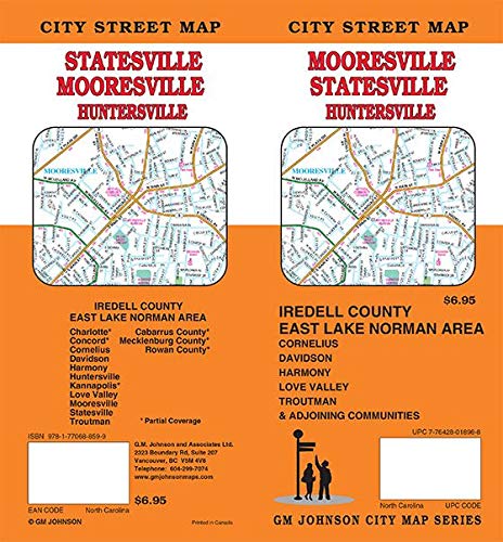Mooresville / Statesville / Huntersville, North Carolina Street Map