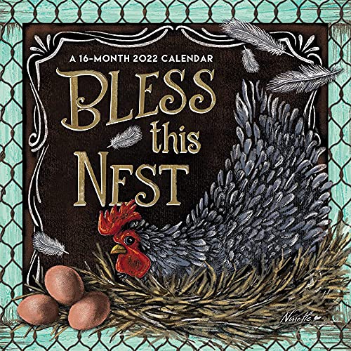 Bless This Nest 2022 12 x 12 Inch Monthly Square Wall Calendar by Hopper Studios, Chalkboard Style Artwork
Bless This Nest 2022 12 x 12 Inch Monthly Square Wall Calendar by Hopper Studios, Chalkboard Style Artwork