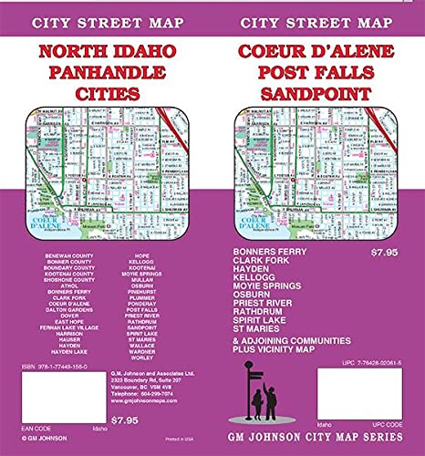 Coeur d'Alene / Post Falls / Sandpoint , Idaho Street Map