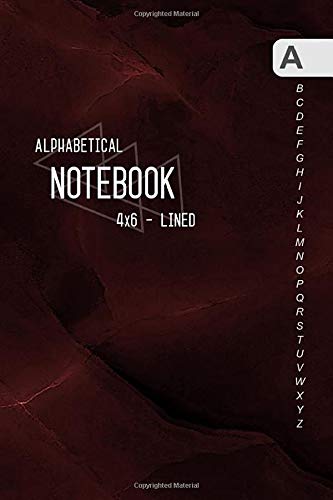 Alphabetical Notebook 4x6: Small Lined-Journal Organizer with A-Z Tabs Printed | Marble Red Black Design
Alphabetical Notebook 4x6: Small Lined-Journal Organizer with A-Z Tabs Printed | Marble Red Black Design