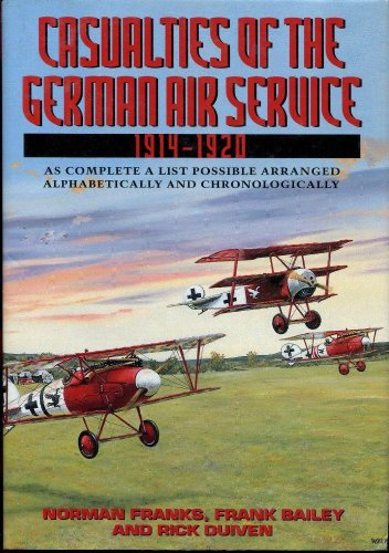 Casualties of the German Air Service 1914-1920: As Complete a List Possible Arranged Alphabetical...