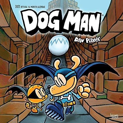 Dog Man 2021 12 x 12 Inch Monthly Square Wall Calendar, DogMan Canine Book