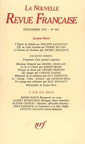 LA NOUVELLE REVUE FRANCAISE N°467 DECEMBRE 1991