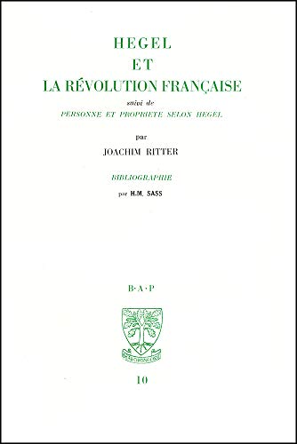 Hegel et la révolution française ; personne et propriété selon Hegel
