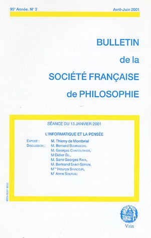 BULLETIN DE LA SOCIETE FRANCAISE DE PHILOSOPHIE N°2 AVRIL-JUIN 2001