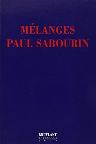 MELANGES PAUL SABOURIN