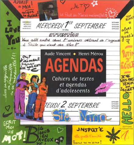 Agendas, cahiers de texte et agendas d'adolescents
