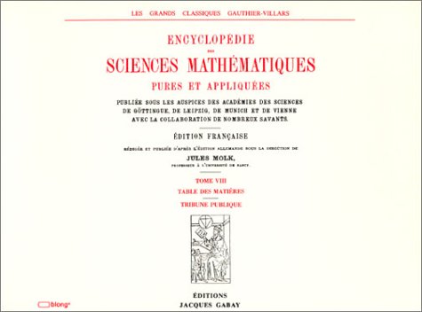 Encyclopédie des sciences mathématiques pures et appliquées. 8. Encyclopédie des sciences mathéma...