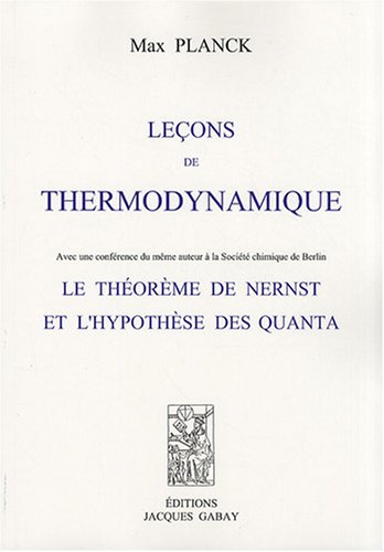 Leçons de thermodynamique, 1913