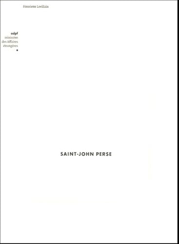 saint-john perse: Henriette Levillain