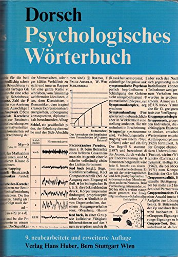 Psychologisches Wörterbuch : Anh. Tests u. Testautoren, Bibliogr. Hrsg. in Verbindung mit C. Beck...