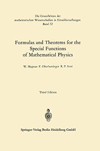 Formulas and Theorems for the Special Functions of Mathematical