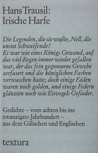 Irische Harfe: Gedichte vom achten Jahrhundert bis zur Gegenwart. Aus dem Gälischen und Anglo-Iri...
