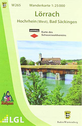 W265 Wanderkarte 1:25 000 Lörrach: Hochrhein (West), Bad Säckingen