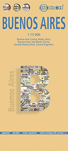 Laminated Buenos Aires City Streets Map by Borch (English Edition)