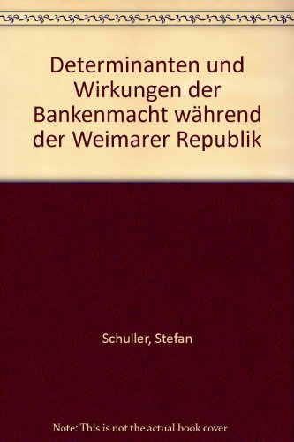 Determinanten und Wirkungen der Bankenmacht während der Weimarer Republik