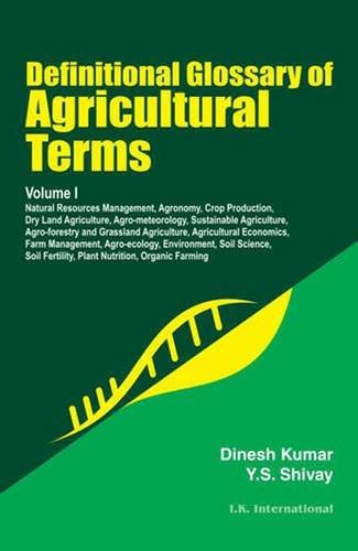 Definitional Glossary of Agricultural Terms Two Volume Set
