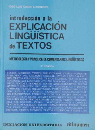 introducción a la explicación linguistica de textos