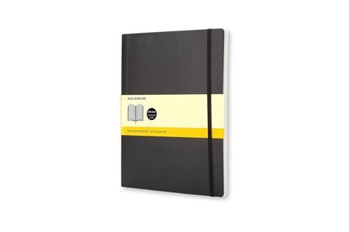 Carnet quadrillé - Très grand format - Couverture souple noire