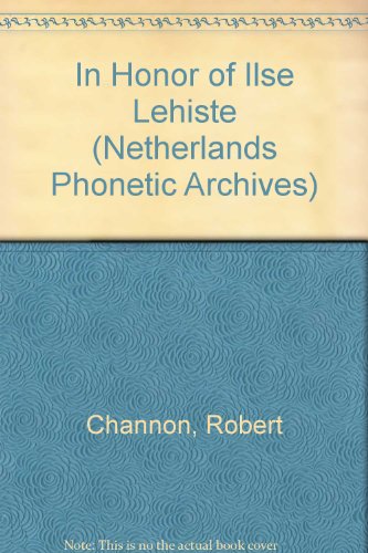 In Honor of Ilse Lehiste (Netherlands Phonetic Archives)