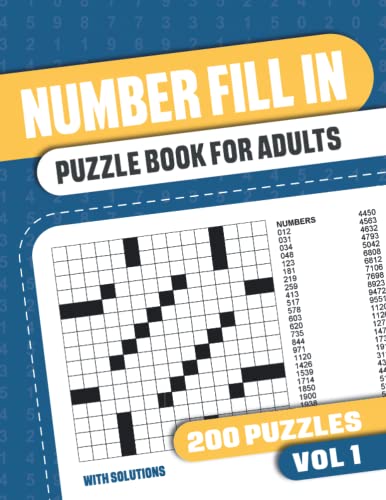 Number Fill In Puzzle Book For Adults