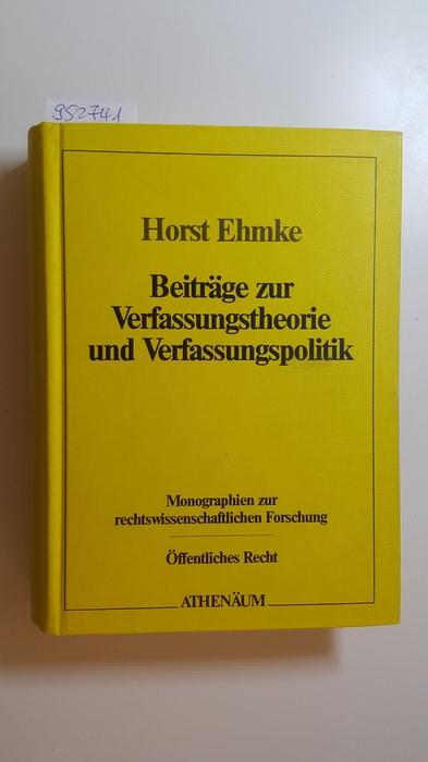 Beiträge zur Verfassungstheorie und Verfassungspolitik. Hrsg. von Peter Häberle.