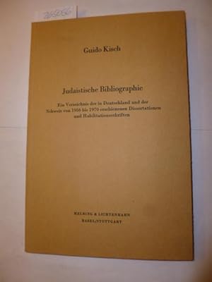 Judaistische Bibliographie : ein Verzeichnis der in Deutschland und der Schweiz von 1956 bis 1970...