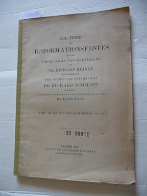 Zur Feier des Reformationsfestes und des Übergangs des Rektorats auf Dr. Richard Heinze, ladet hi...