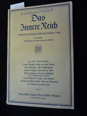 Das Innere Reich. Zeitschrift für Dichtung, Kunst und deutsches Leben. 4. Heft (3. Jahrgang) Juli...