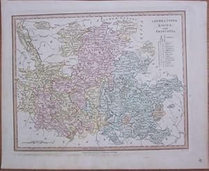 Lower & Upper Rhine, with Franconia. Flächenkolorierter Kupferstich von J. Roper. Blattgröße 27,5...