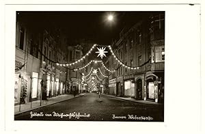 Ansichtskarte Zittau im Weihnachtsschmuck Innere Weberstraße (ca 1940)