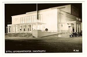 Ansichtskarte Zittau Grenzlandtheater bei Nacht Nachtaufnahme (ca 1940)