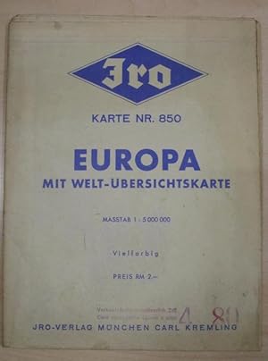 JRO Karte Nr 850: Europa mit Welt-Übersichtskarte