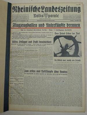 Rheinische Landeszeitung. Volksparole. Düsseldorfer Stadtanzeiger. September 1940. Amtliches Krei...