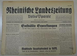 Rheinische Landeszeitung. Volksparole. Düsseldorfer Stadtanzeiger 4 Zeitungen: 16., 19. 23. 29. A...