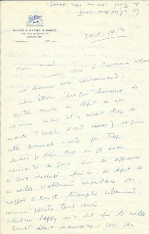 Eigenhändiger Brief mit Unterschrift an Freunde / Handwritten Letter with Signature to Friends. B...