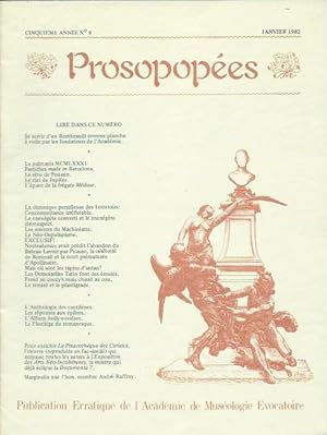 Prosopopées. Premiere Année No.8 Janvier 1982. Publication Erratique de l`Académie de Muséologie ...