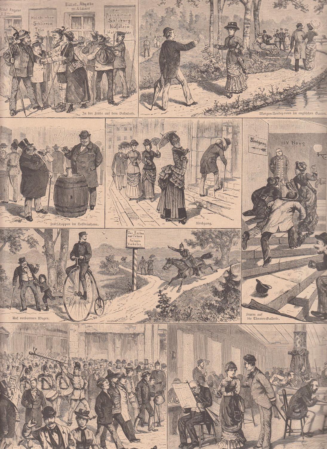 Munchener Sonntagsbilder 8 Ansichten Auf Einem Blatt Zeigt 1