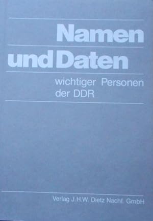 Namen und Daten wichtiger Personen der DDR.