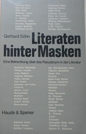 Literaten hinter Masken. Eine Betrachtung über Pseudonym in der Literatur.