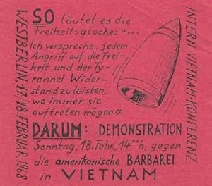 Flugzettel der Internationalen Vietnam-Konferenz Westberlin 17./18. Februar 1968.