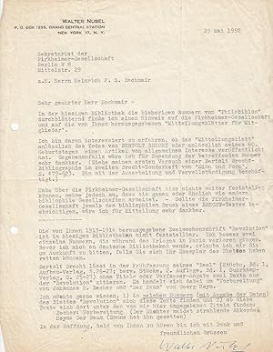 Masch. schriftl. Brief an Heinrich F.S.Bachmair vom 25.Mai 1958.