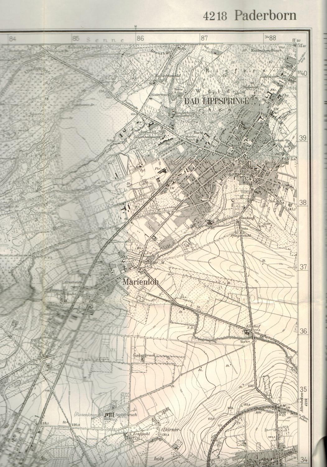 landesvermessungsamt nordrhein - topographische karte 1 - ZVAB